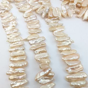 Side-drilled Biwa Tooth Pearls, Great Lustre - Image 4
