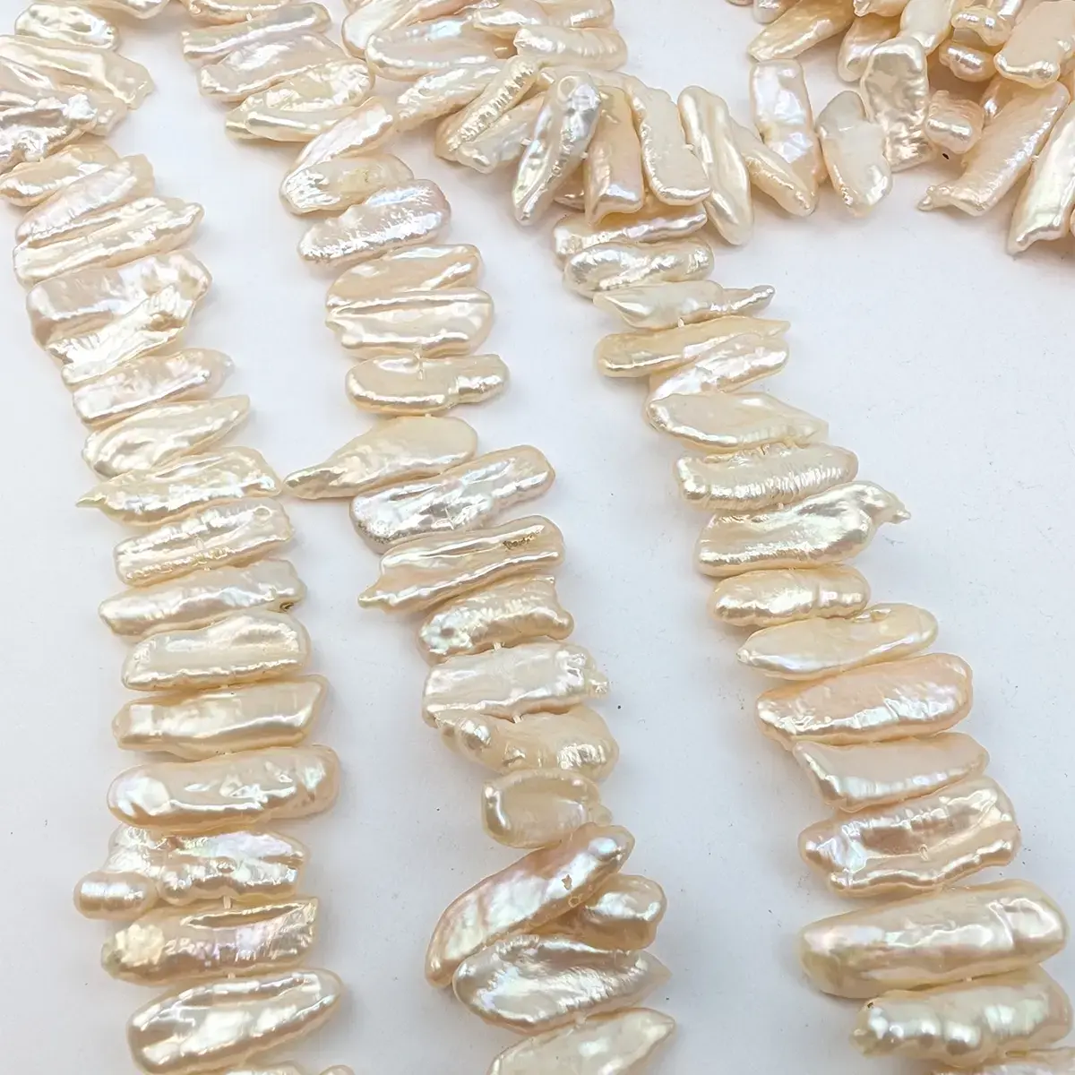 Side-drilled Biwa Tooth Pearls, Great Lustre - Image 4
