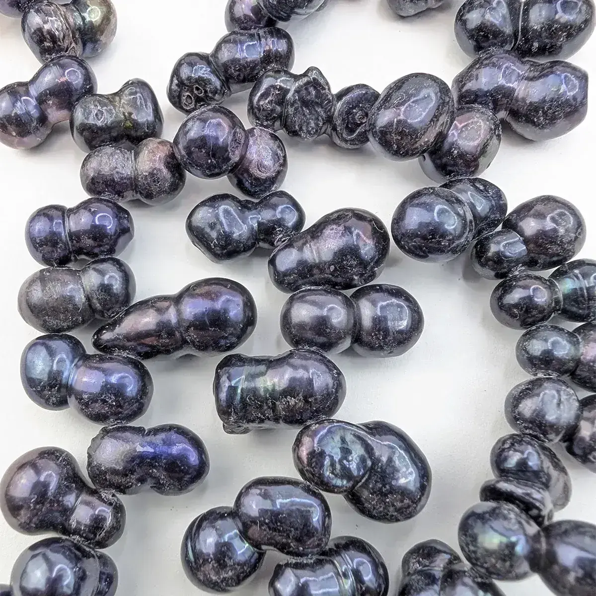 Silver-Blue Peanut Pearls, Side-Drilled - Image 4