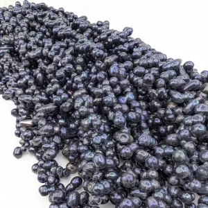 Silver-Blue Peanut Pearls, Side-Drilled - Image 2