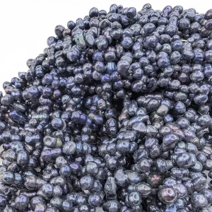 Silver-Blue Peanut Pearls, Side-Drilled - Image 3