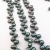 Green Side-Drilled Oval Pearls