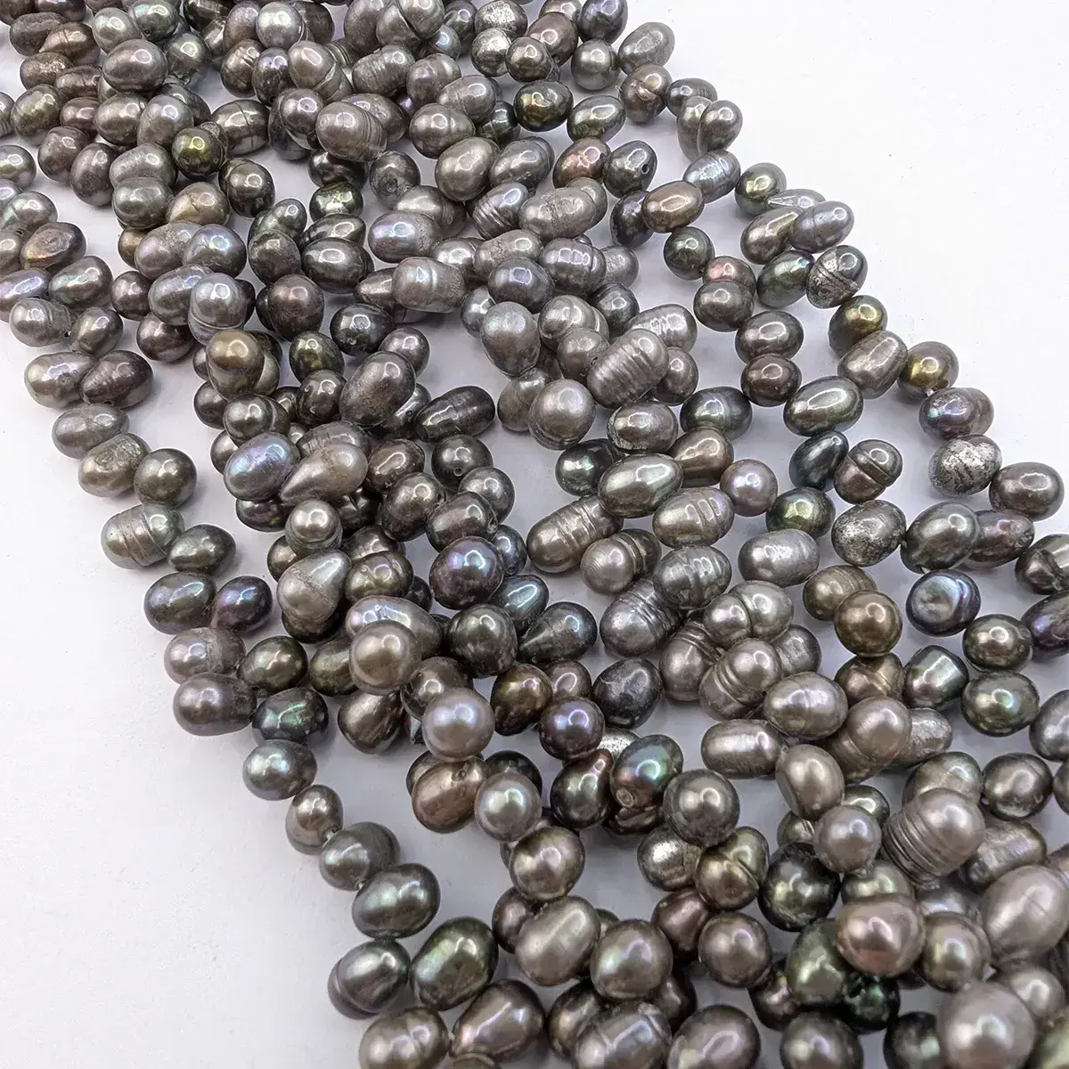 Grey Side-Drilled Oval Pearls - Image 4