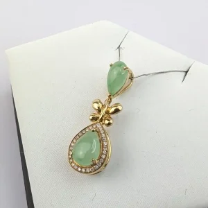 Natural Jadeite Pendant on 18k