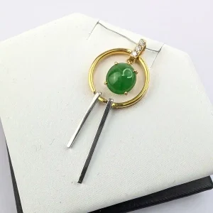 Grade A Jadeite Pendant on 18k