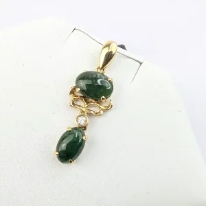 Green Jadeite Pendant on 18k