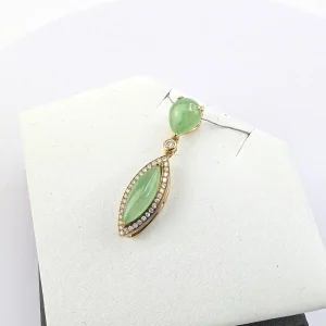 Green Jadeite Pendant on 18k