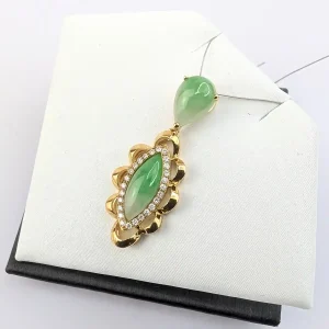 Green Jadeite Pendant on 18k
