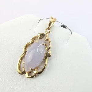 Lavender Jadeite Pendant on 14k