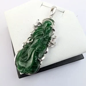 Jadeite GuanYin Pendant on 18k