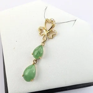 Heart Jadeite Pendant on 18k